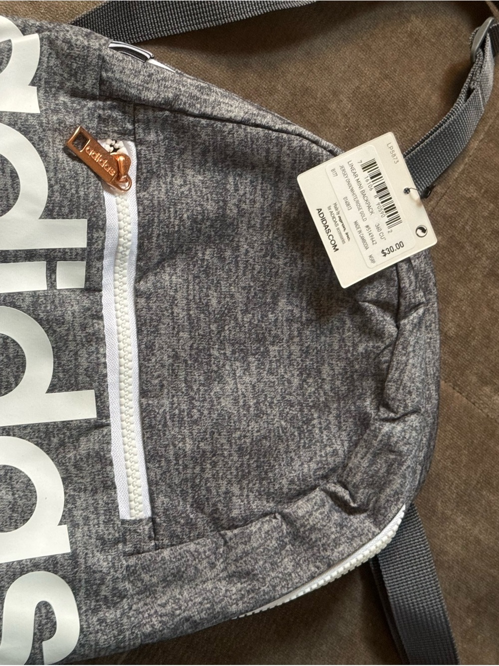 adidas Gray Heather Mini Backpack Crossbody - Picture 2 of 3